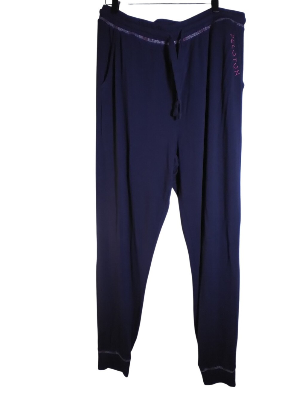 Peloton  Dark Navy Drawstring Joggers with Pink Logo Size L Pockets